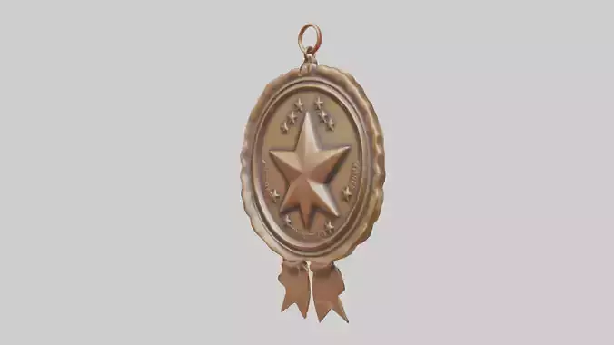 Cartoon Bronze Medal model 3D model