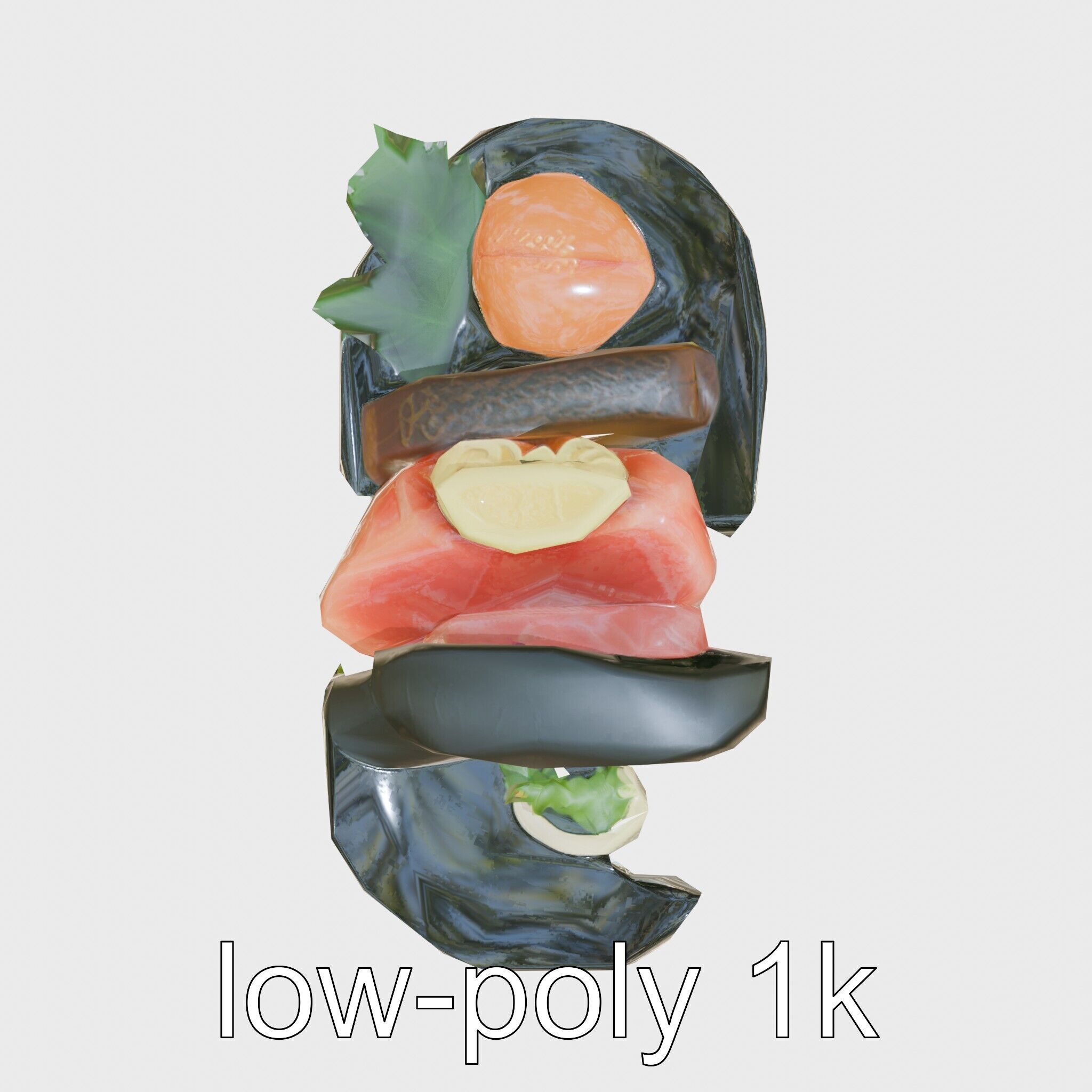 Luxurious Sashimi Plate 3D Model Pack Low-poly 3D model_30