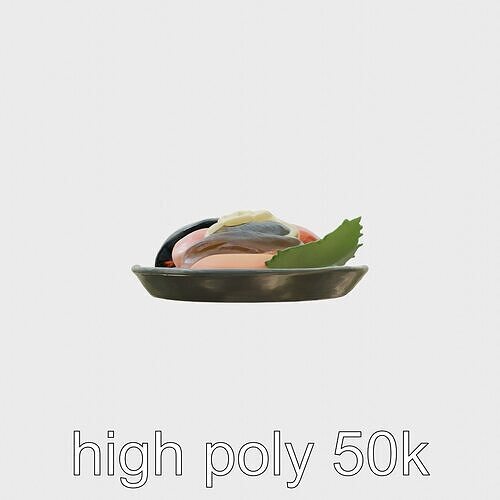 Luxurious Sashimi Plate 3D Model Pack Low-poly 3D model 3