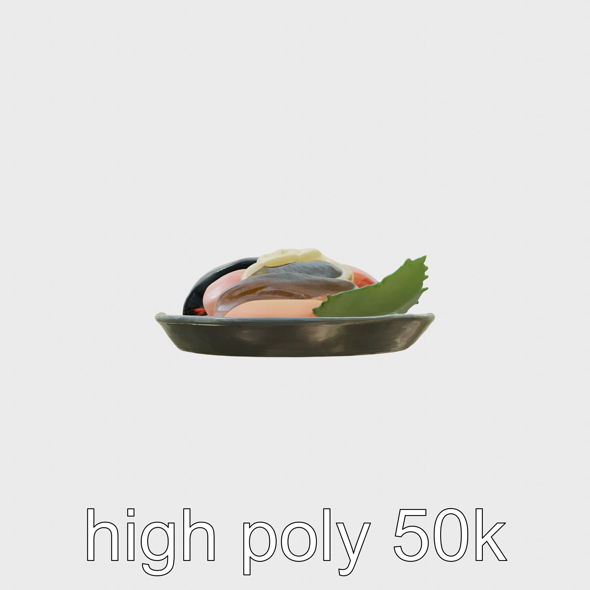 Luxurious Sashimi Plate 3D Model Pack Low-poly 3D model_5