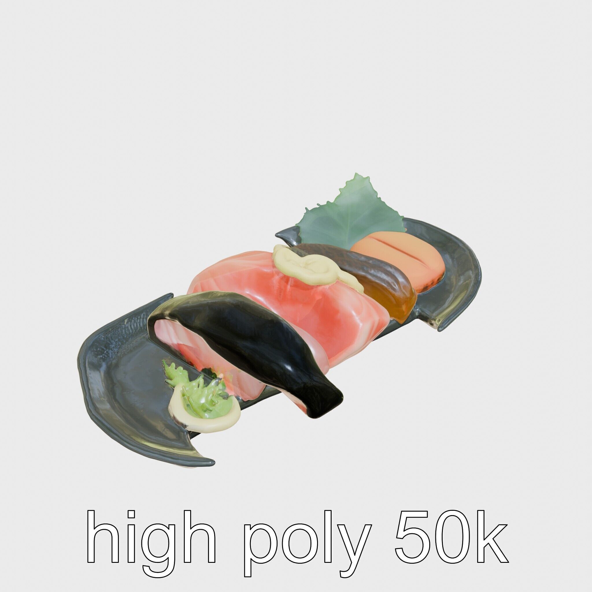 Luxurious Sashimi Plate 3D Model Pack Low-poly 3D model_11