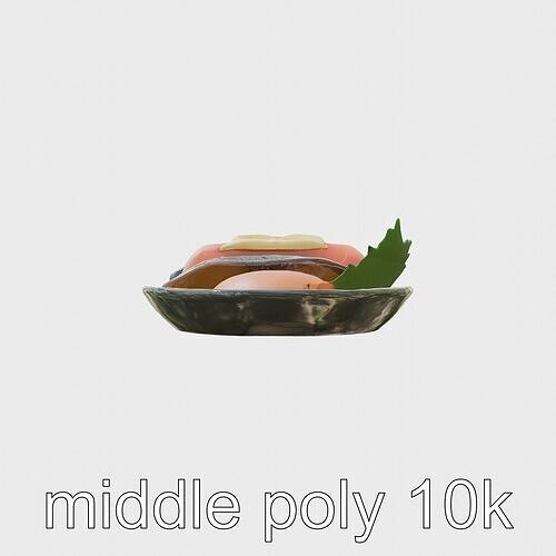 Luxurious Sashimi Plate 3D Model Pack Low-poly 3D model