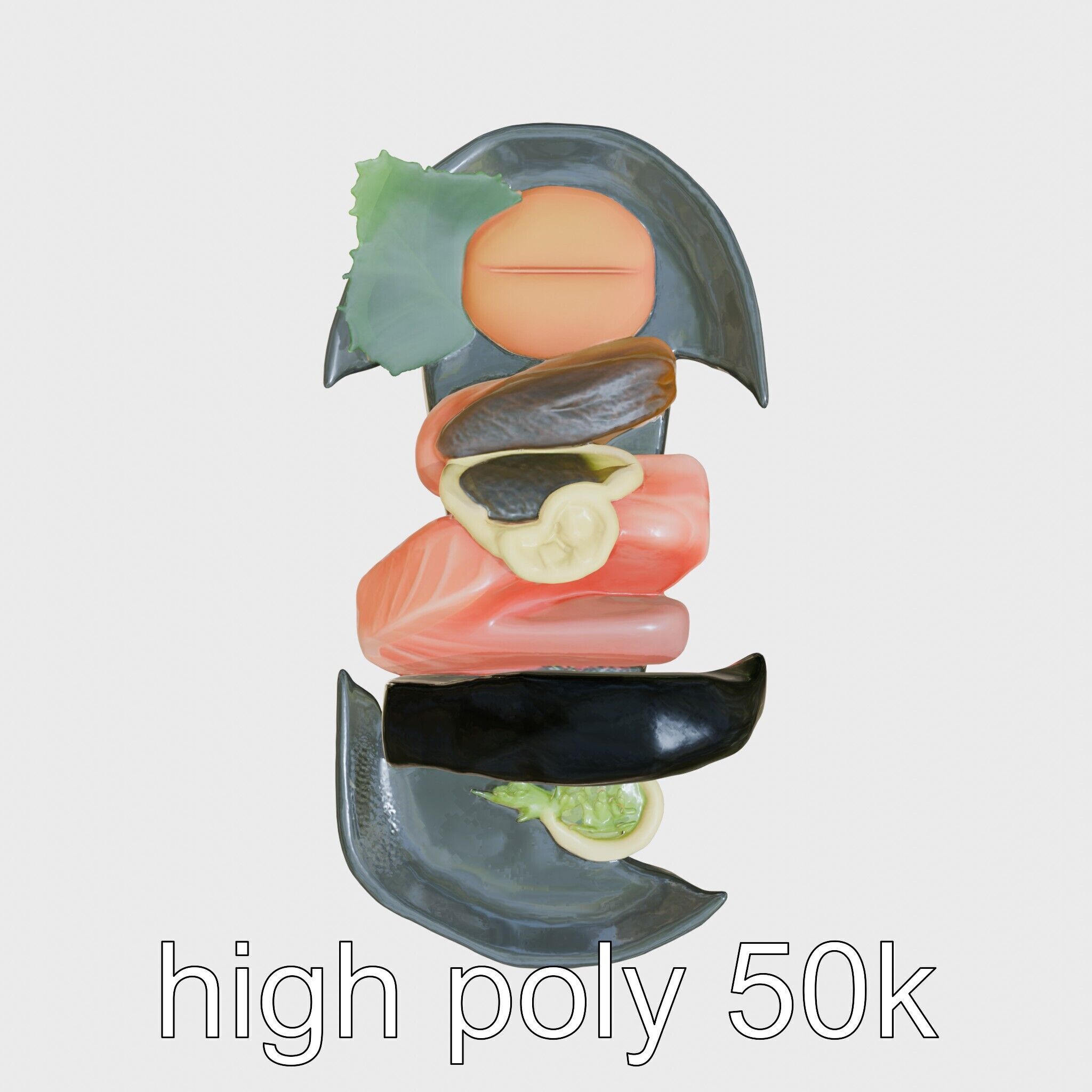Luxurious Sashimi Plate 3D Model Pack Low-poly 3D model_29