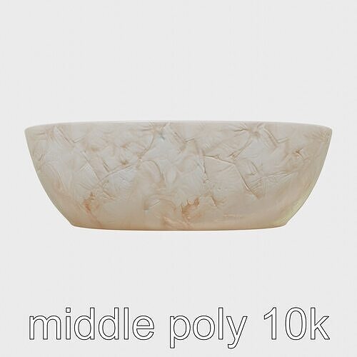Textured Stone Oval Bathtub Model Pack Low-poly 3D model