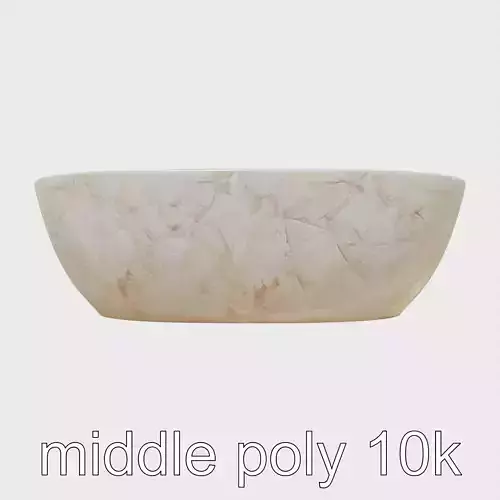 Textured Stone Oval Bathtub Model Pack