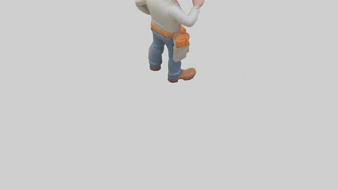 Cartoon Building Contractor model 3D model 7