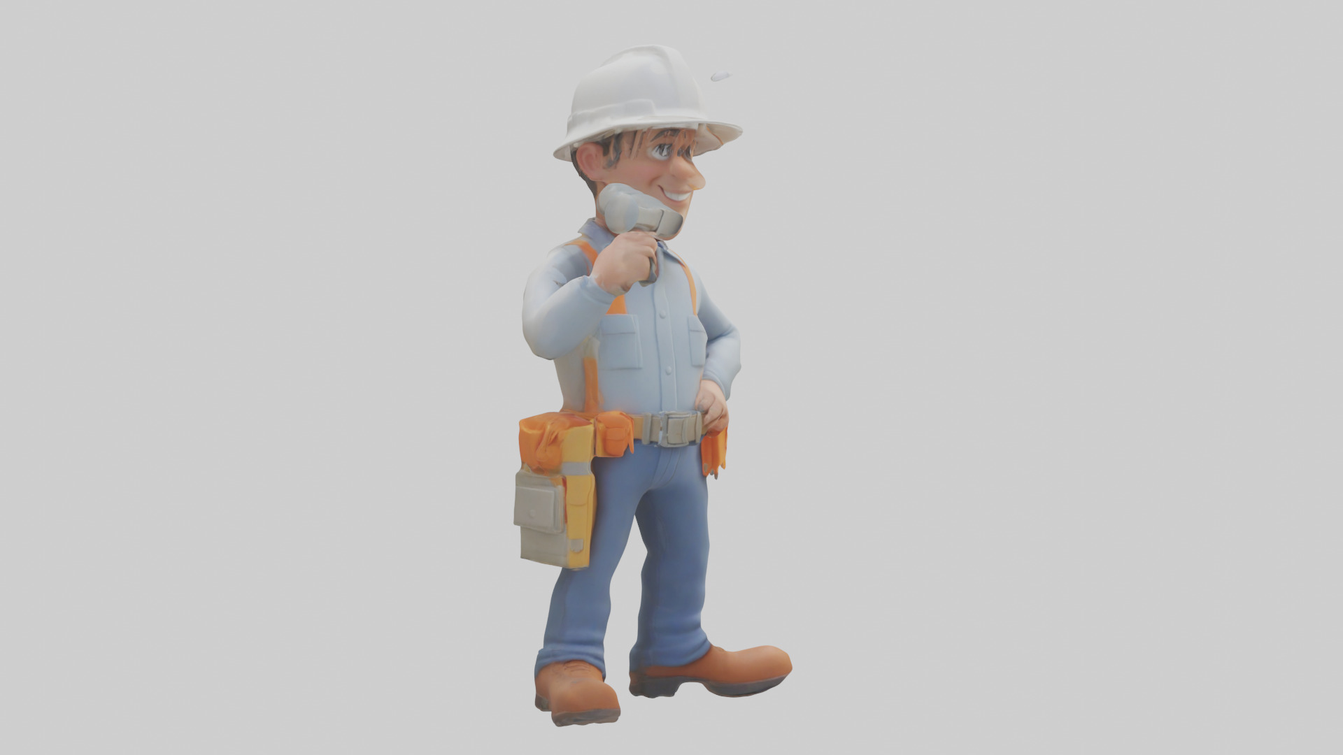 Cartoon Building Contractor model 3D model_11
