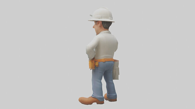 Cartoon Building Contractor model 3D model 4