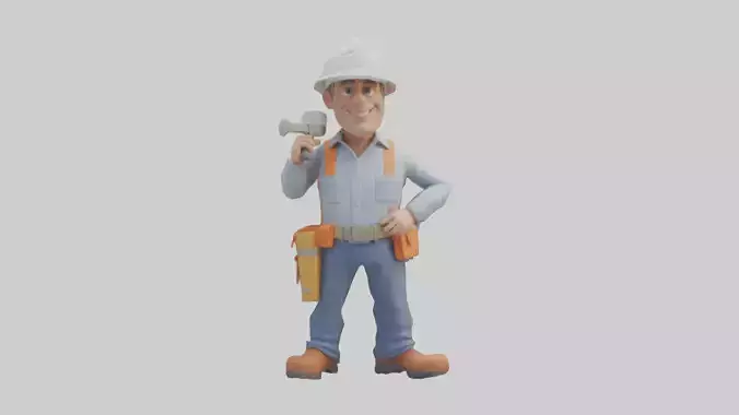 Cartoon Building Contractor model