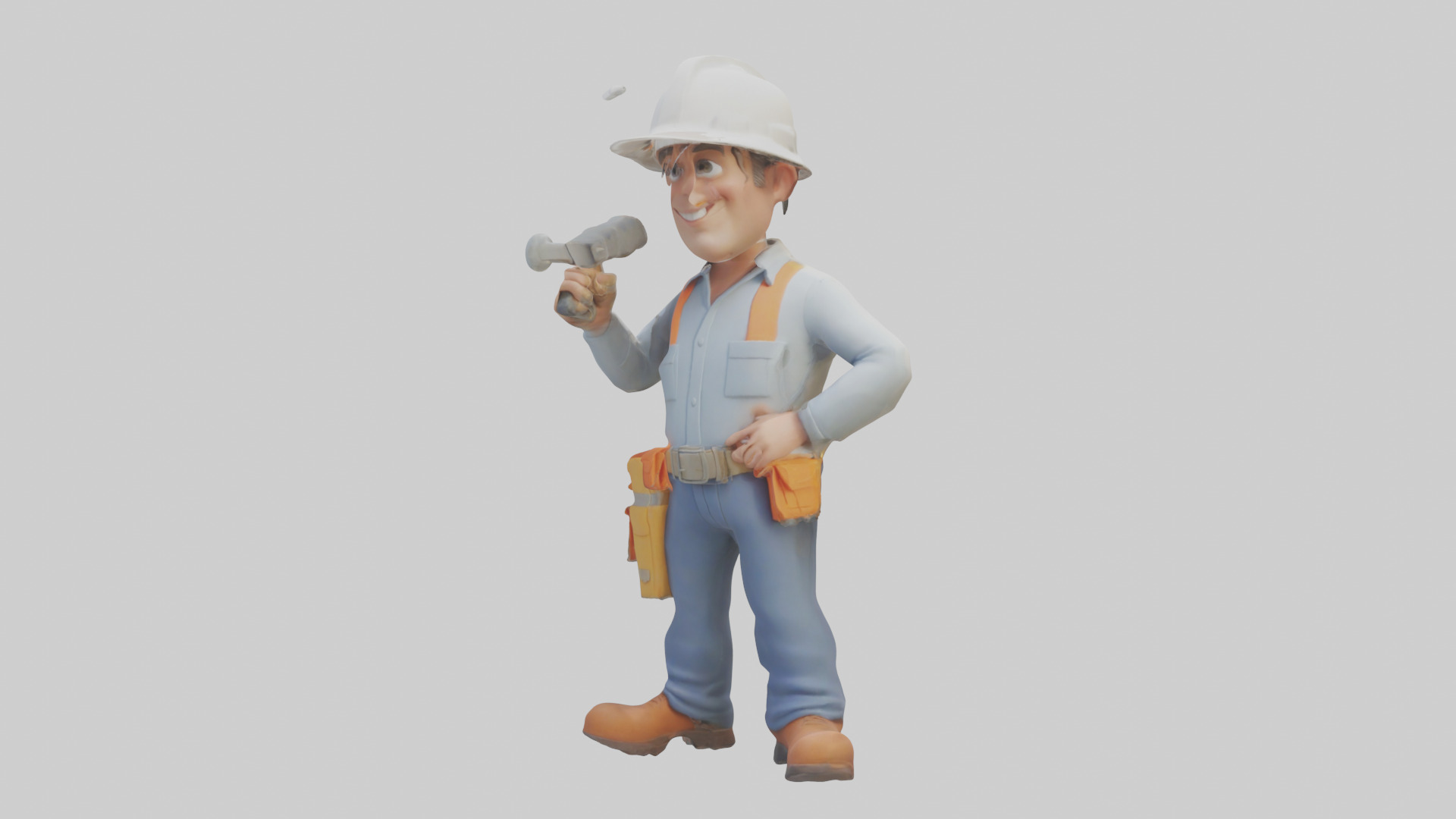 Cartoon Building Contractor model 3D model_10