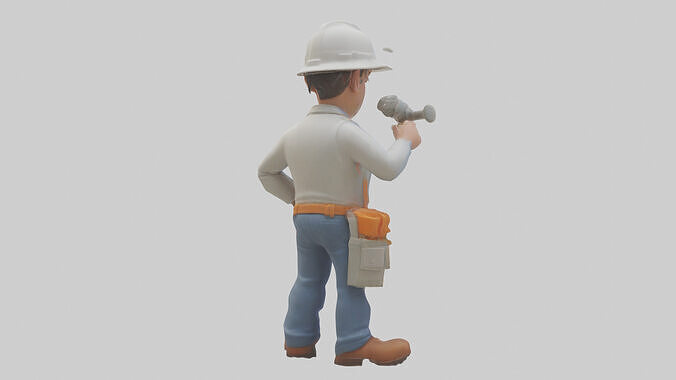 Cartoon Building Contractor model 3D model 5