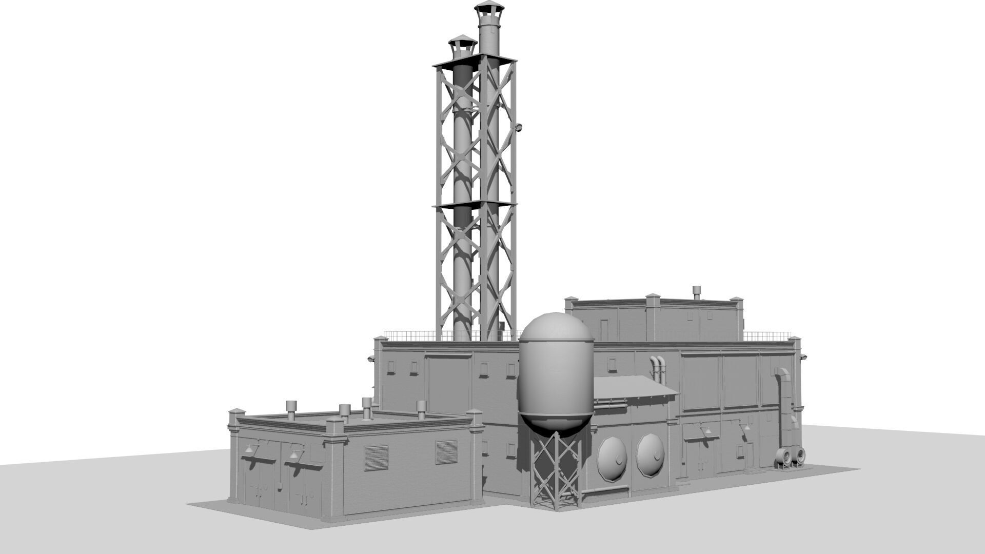 Old factory Low-poly 3D model_11