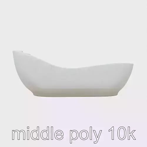 Oval Stone Bathtub Sculpture Model Pack