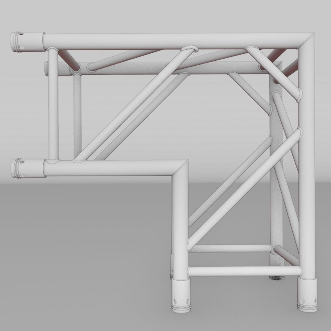 Standard Truss Square Connector 1 Low-poly 3D model_9