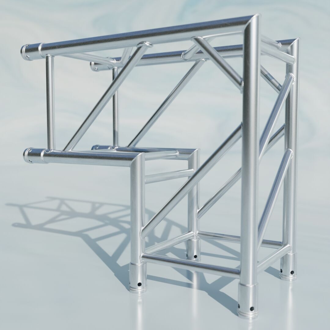 Standard Truss Square Connector 1 Low-poly 3D model_2