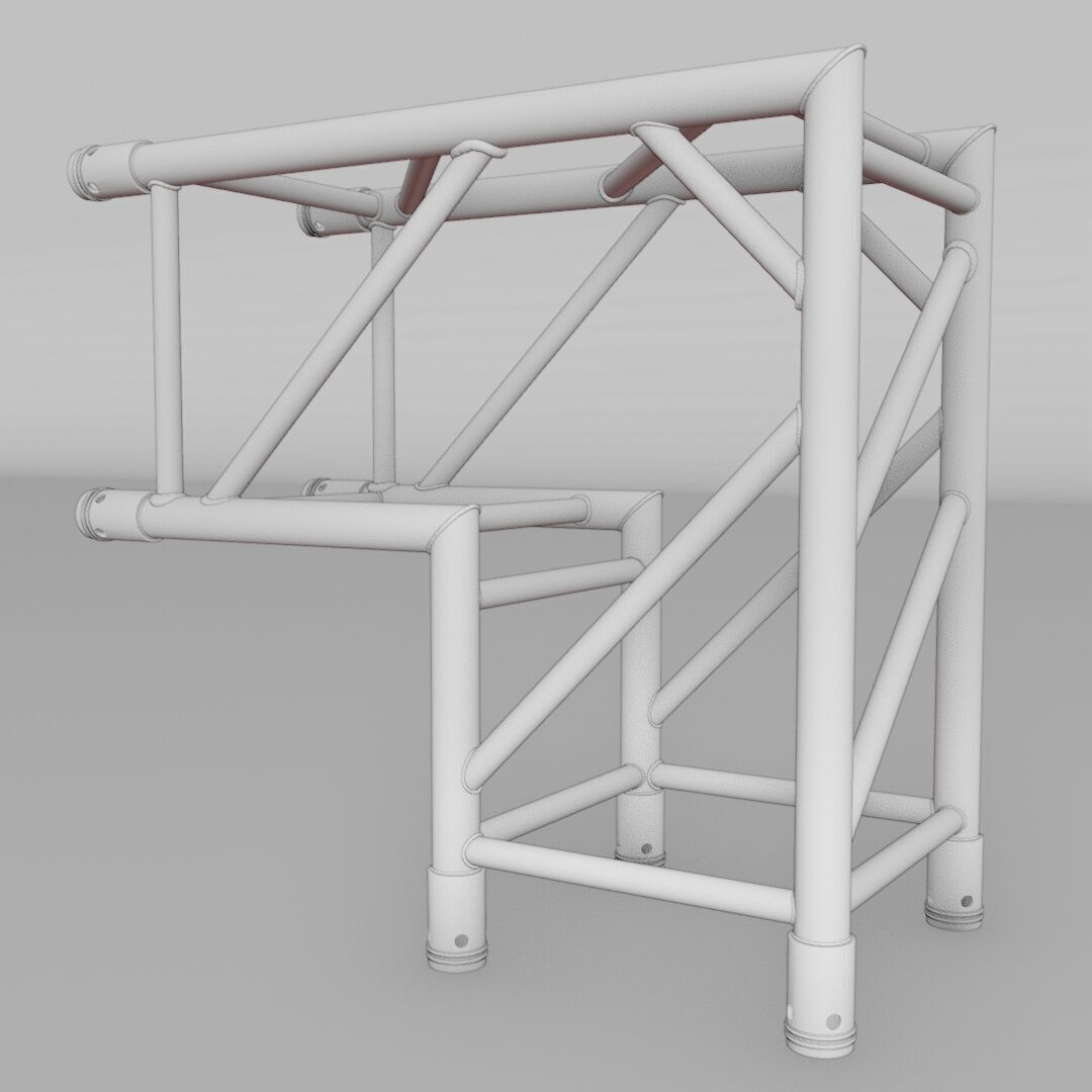Standard Truss Square Connector 1 Low-poly 3D model_3