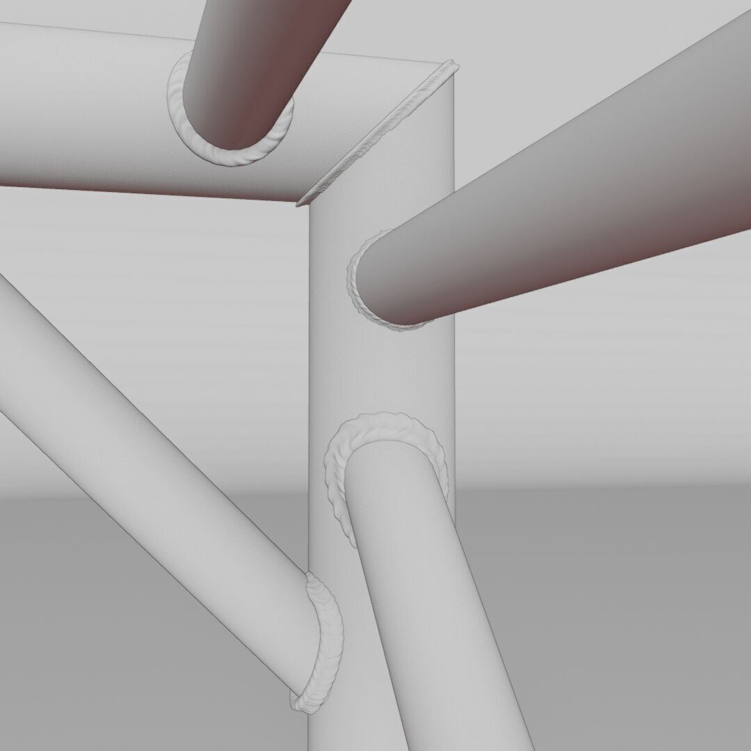 Standard Truss Square Connector 1 Low-poly 3D model_7