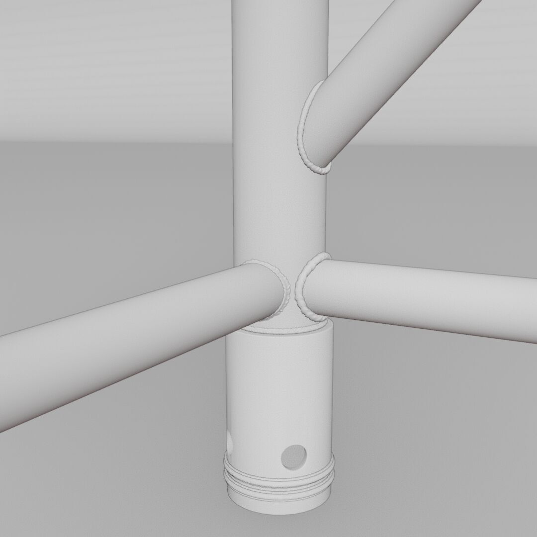 Standard Truss Square Connector 1 Low-poly 3D model_5