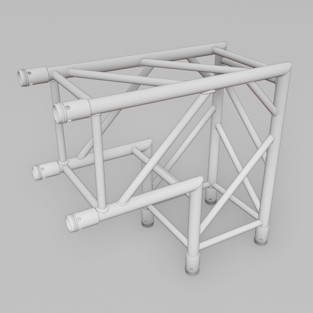 Standard Truss Square Connector 1 Low-poly 3D model_1