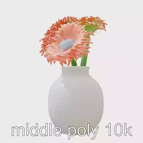 Elegant Gerbera Vase Floral Arrangement model pack