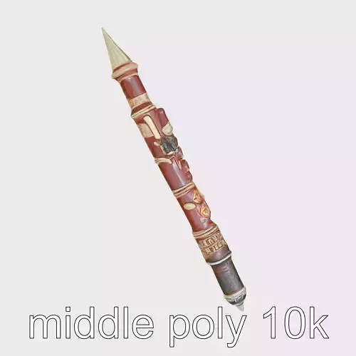 Mystical Stylized Oboe with Glowing Runes model pack