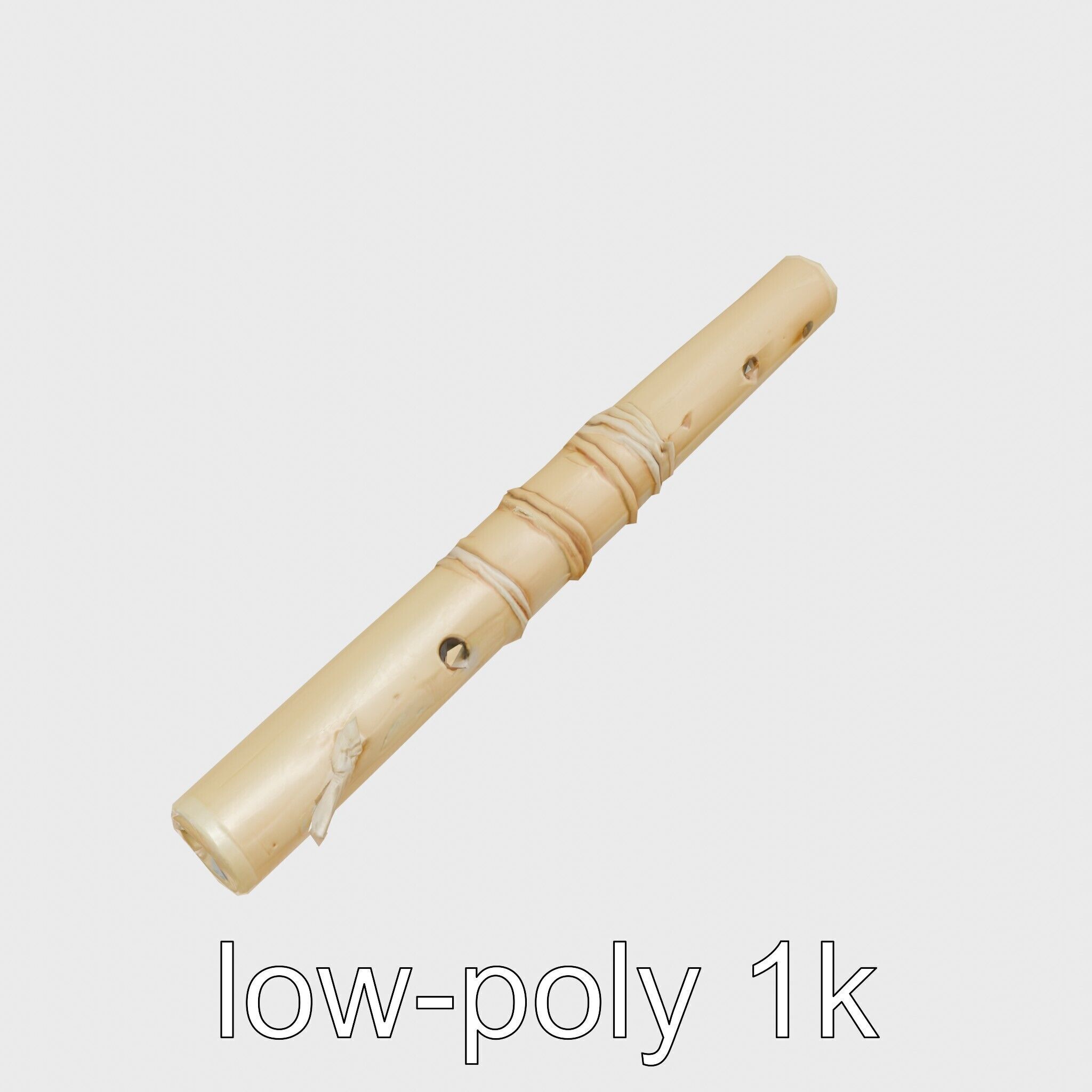 Bamboo Pan Flute Acoustic Instrument model pack Low-poly 3D model_14
