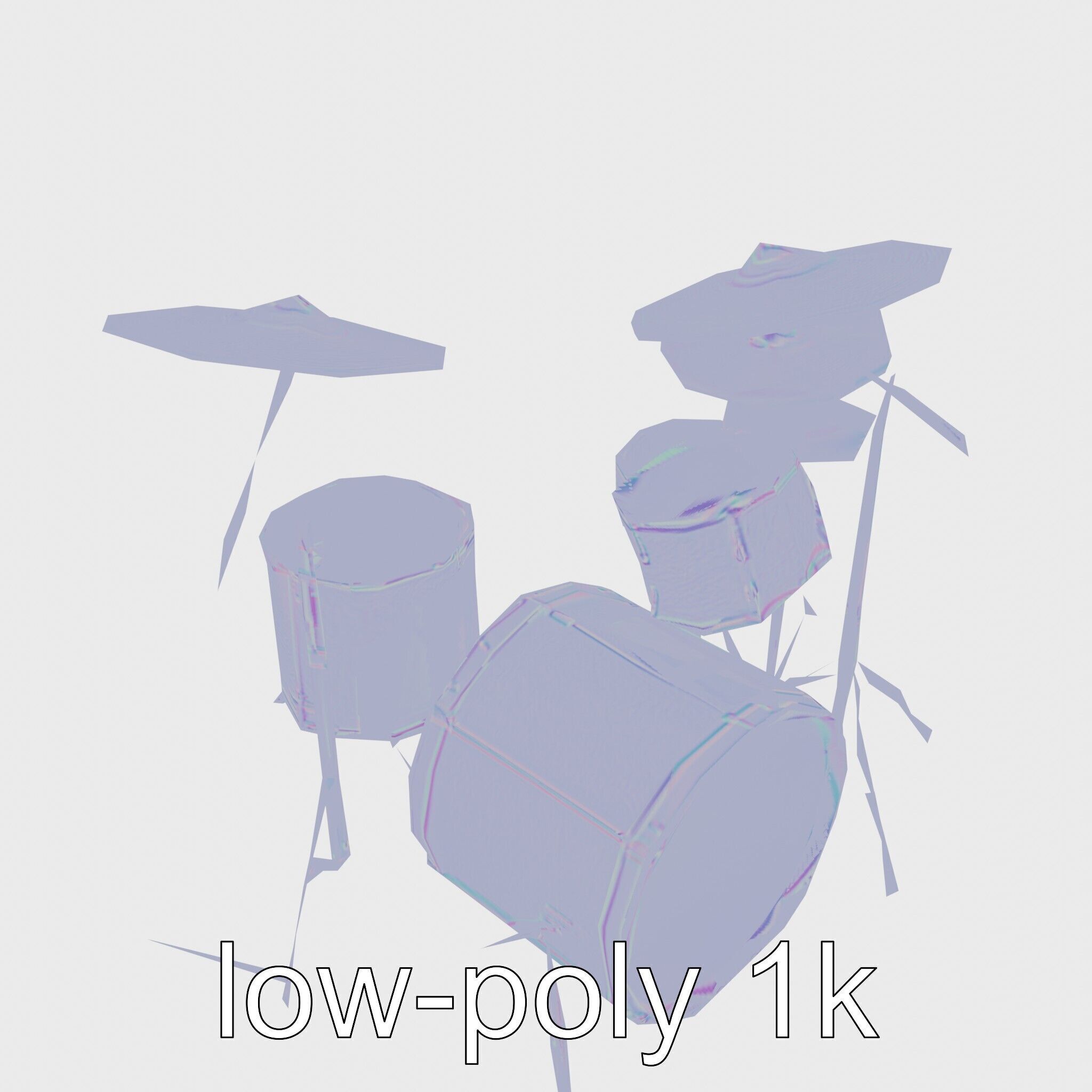 Dynamic Drum Kit Setup model pack Low-poly 3D model_23