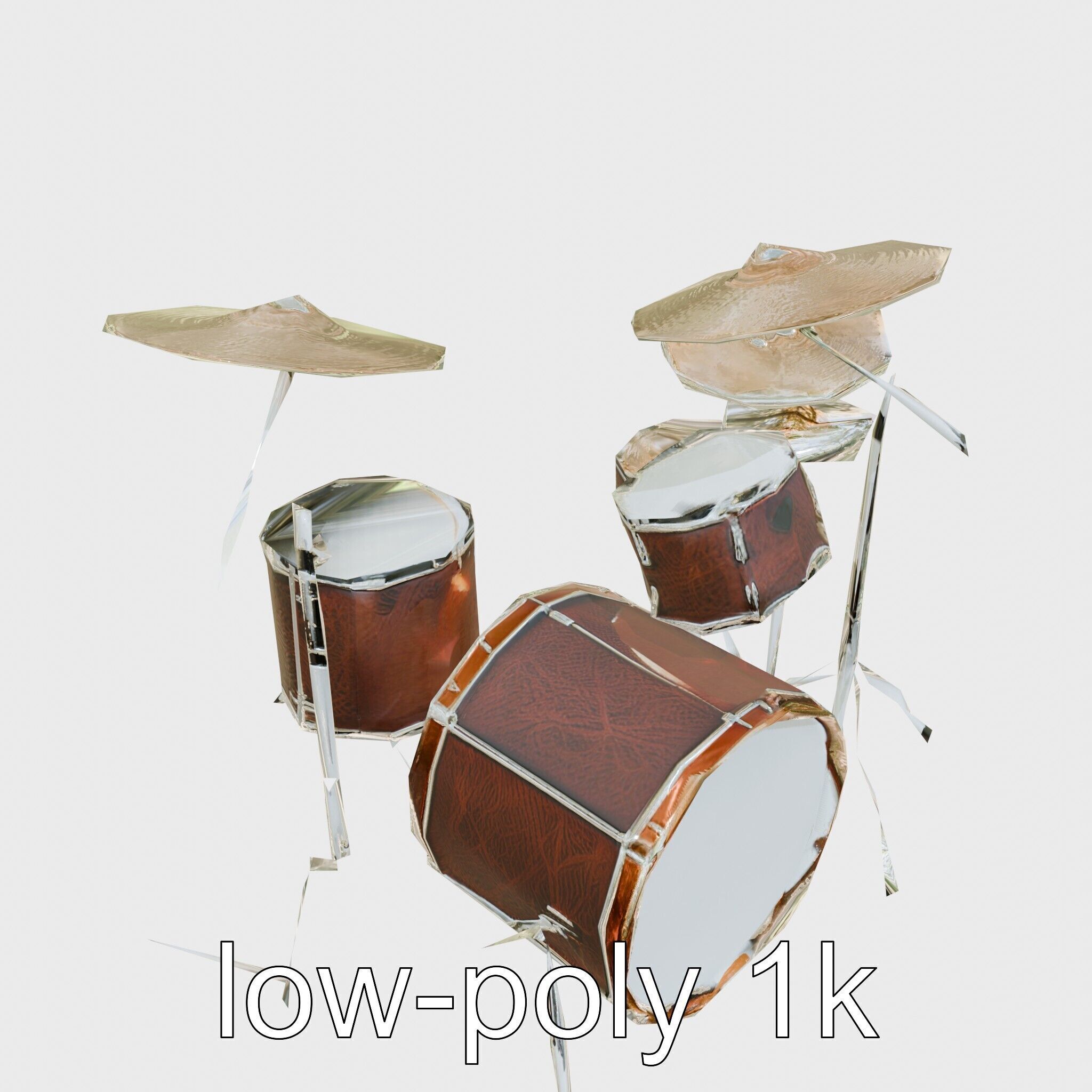Dynamic Drum Kit Setup model pack Low-poly 3D model_13