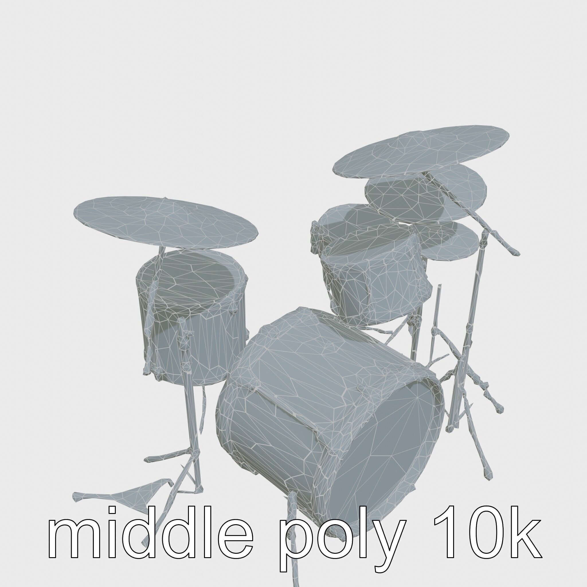 Dynamic Drum Kit Setup model pack Low-poly 3D model_16