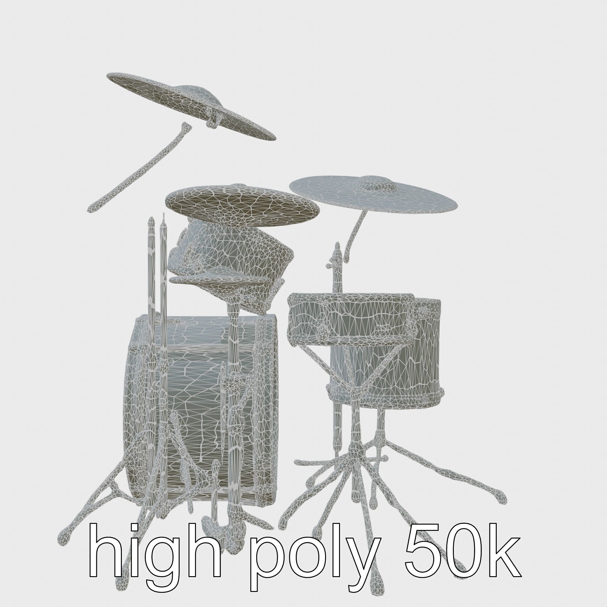 Dynamic Drum Kit Setup model pack Low-poly 3D model_8