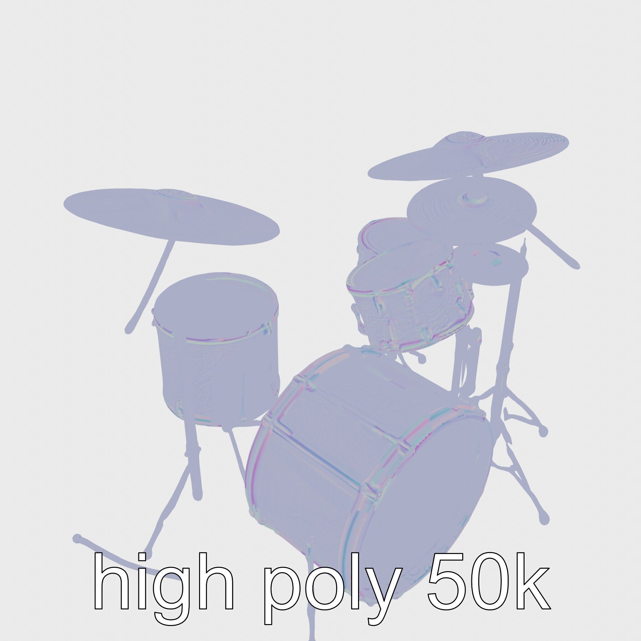 Dynamic Drum Kit Setup model pack Low-poly 3D model_18