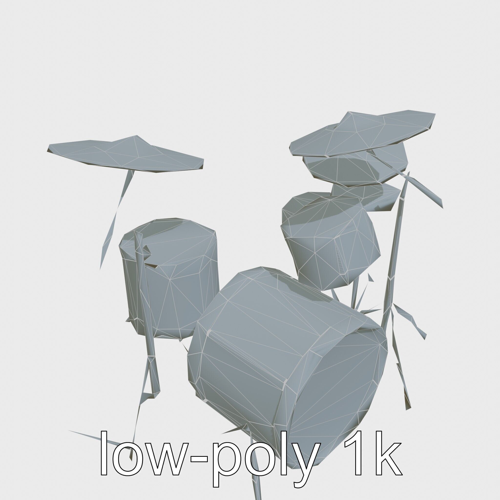 Dynamic Drum Kit Setup model pack Low-poly 3D model_25