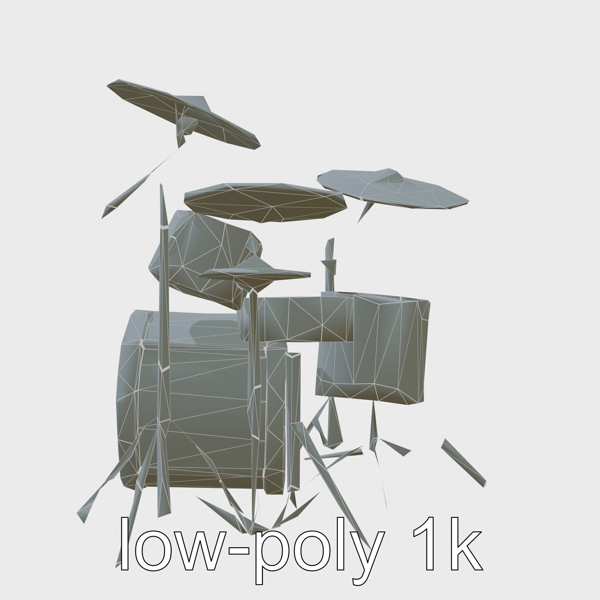Dynamic Drum Kit Setup model pack Low-poly 3D model_10