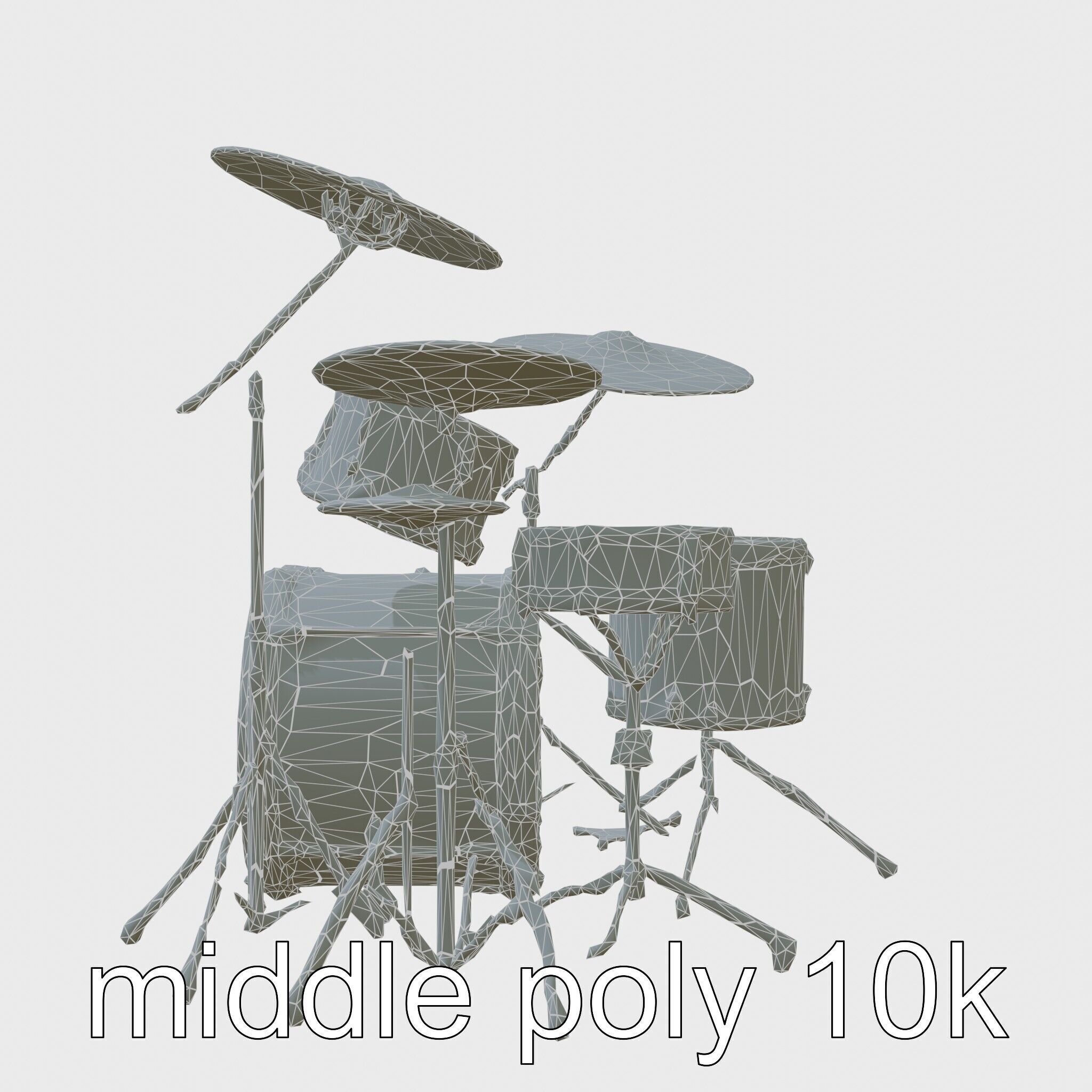Dynamic Drum Kit Setup model pack Low-poly 3D model_9