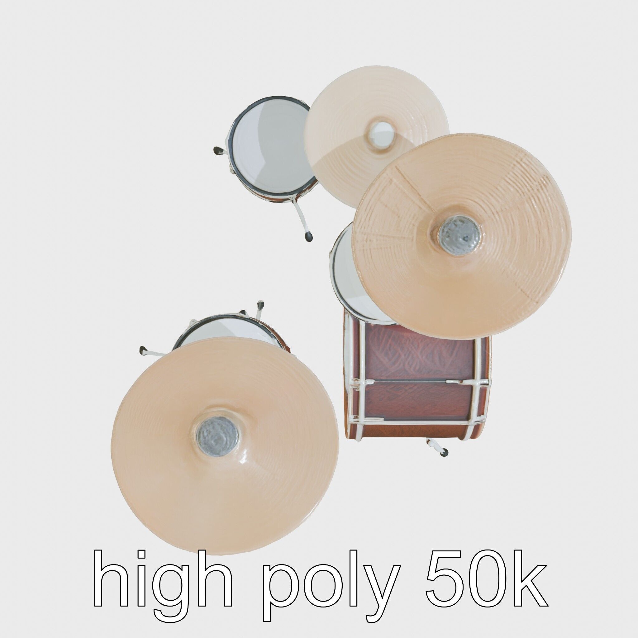 Dynamic Drum Kit Setup model pack Low-poly 3D model_15