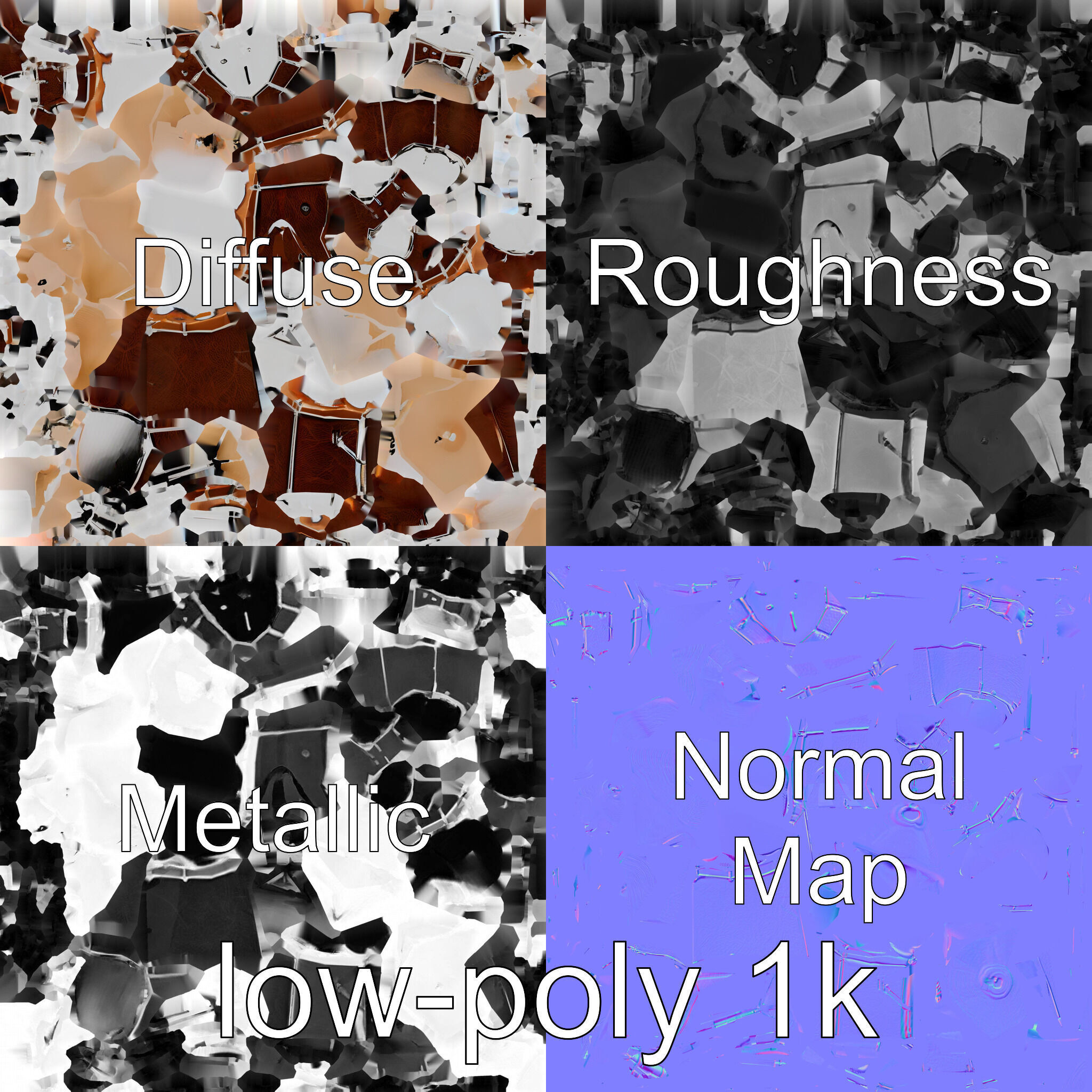 Dynamic Drum Kit Setup model pack Low-poly 3D model_4