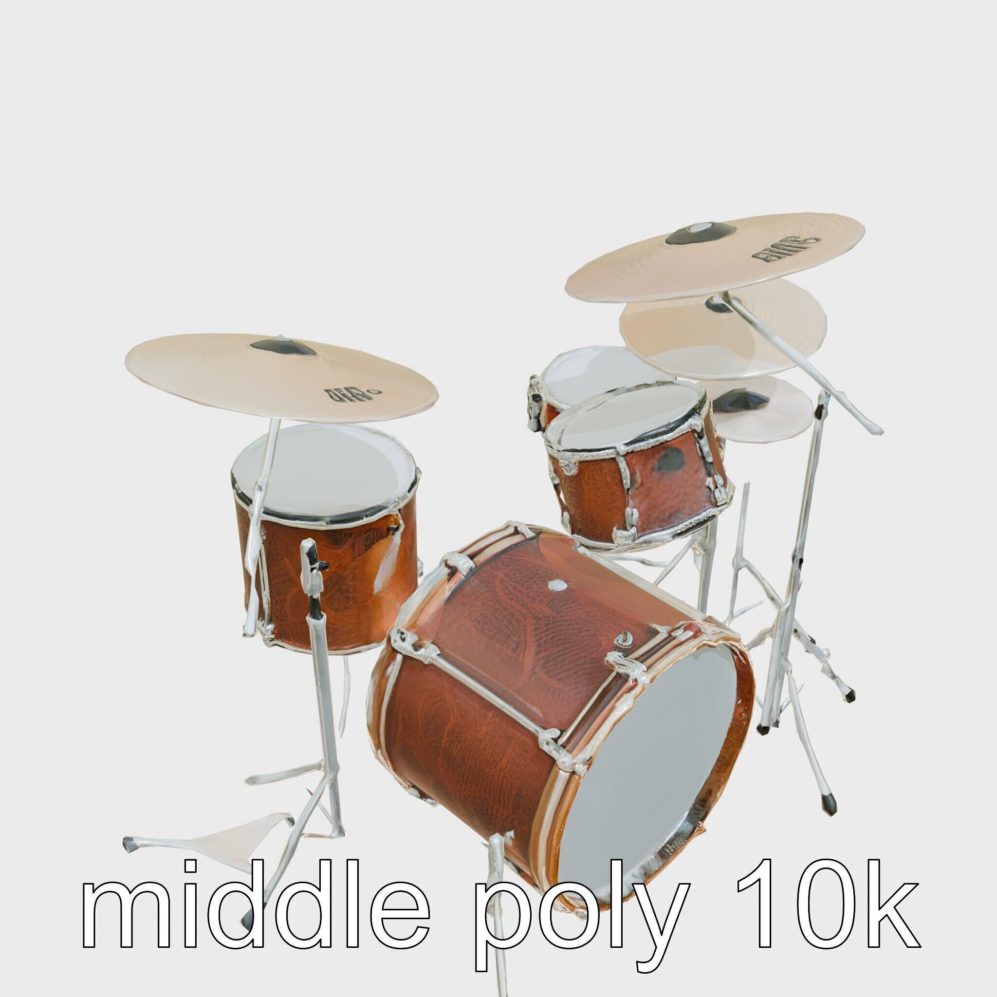 Dynamic Drum Kit Setup model pack Low-poly 3D model_12