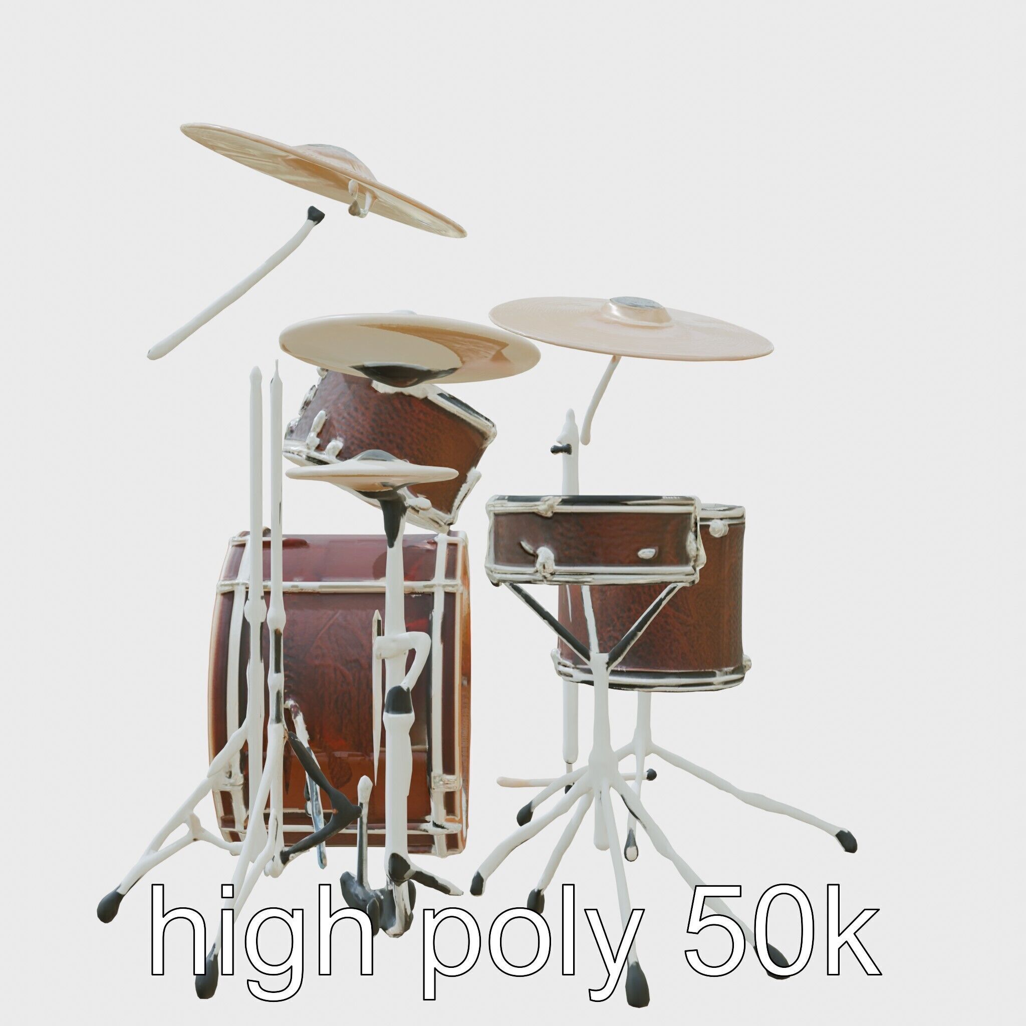 Dynamic Drum Kit Setup model pack Low-poly 3D model_5