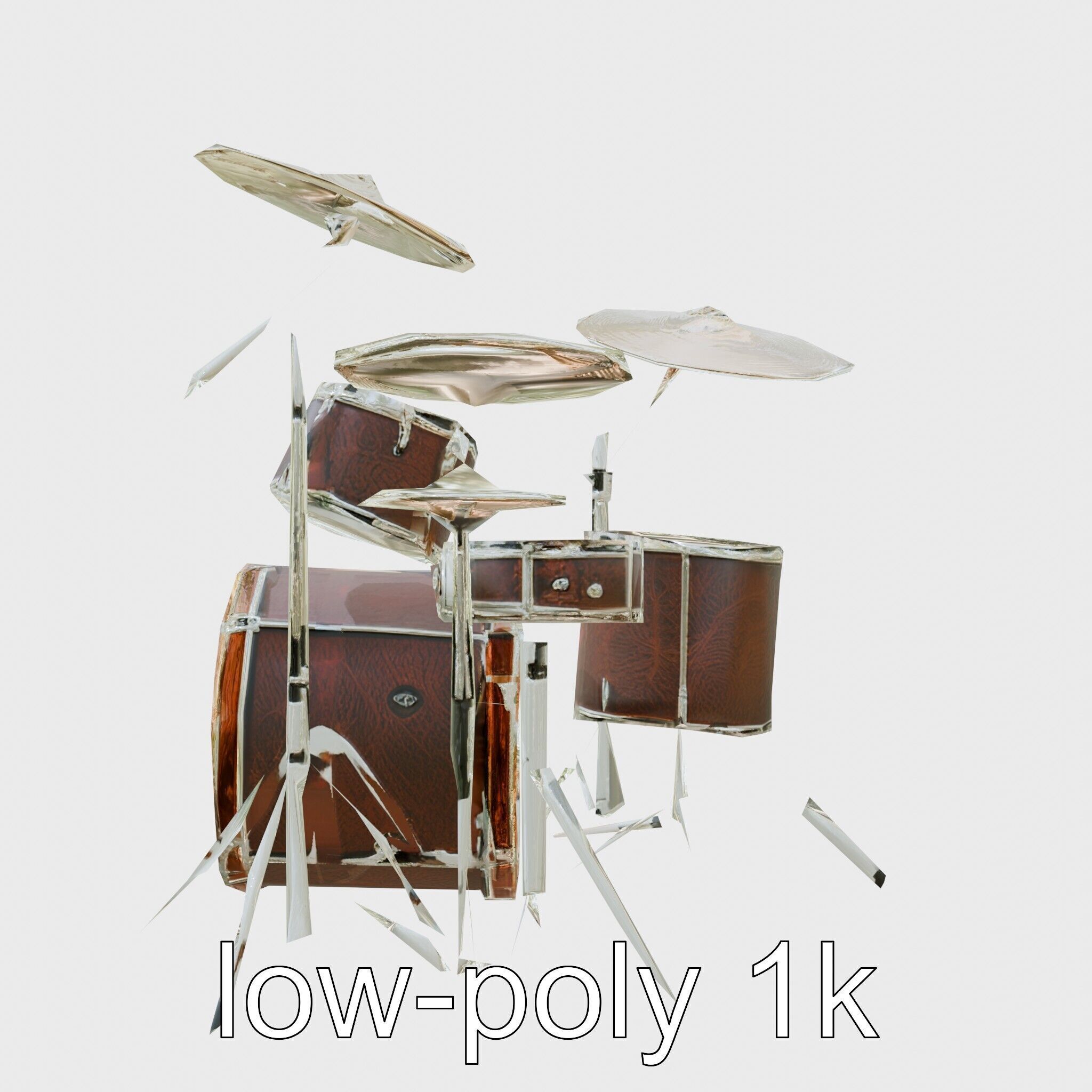 Dynamic Drum Kit Setup model pack Low-poly 3D model_7