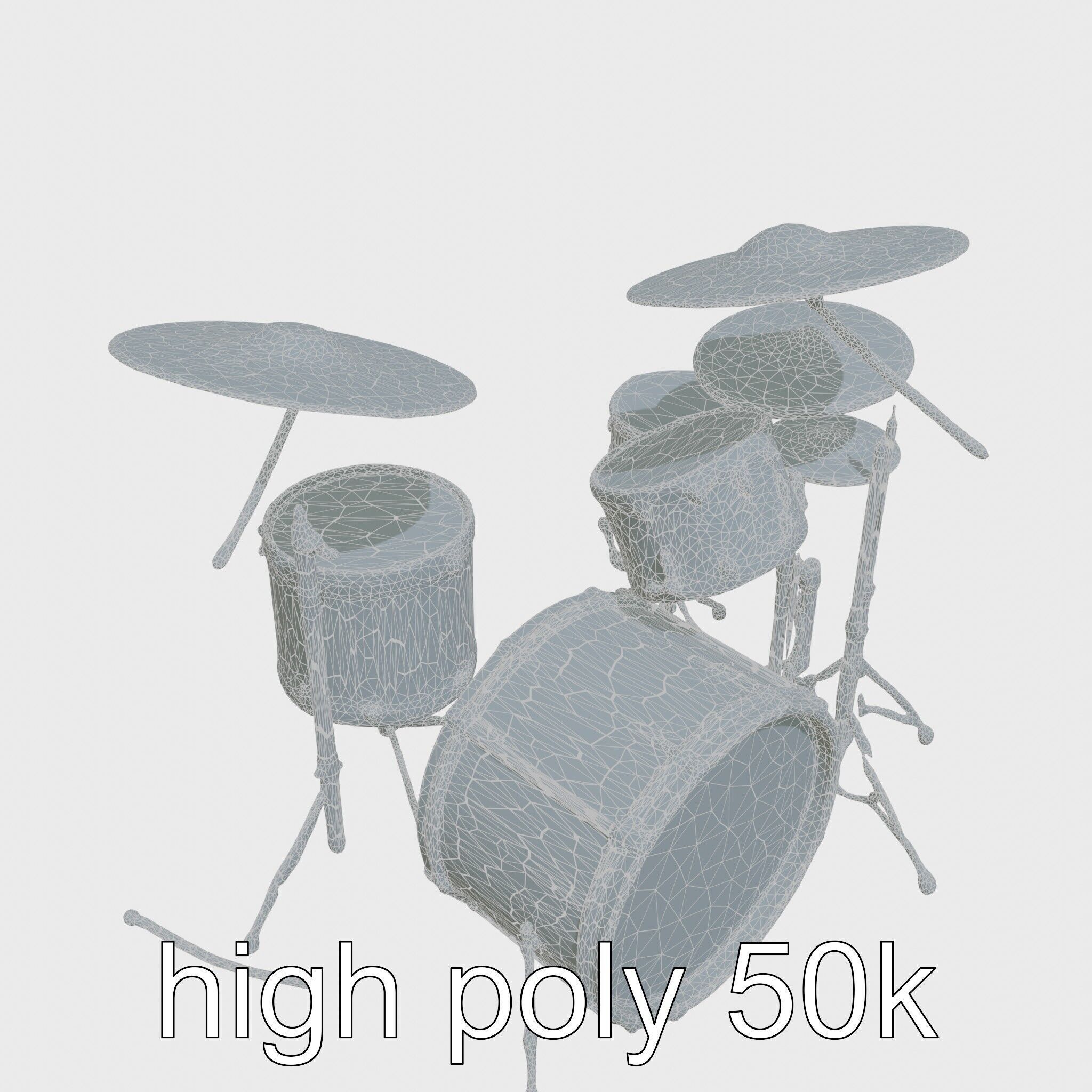 Dynamic Drum Kit Setup model pack Low-poly 3D model_19