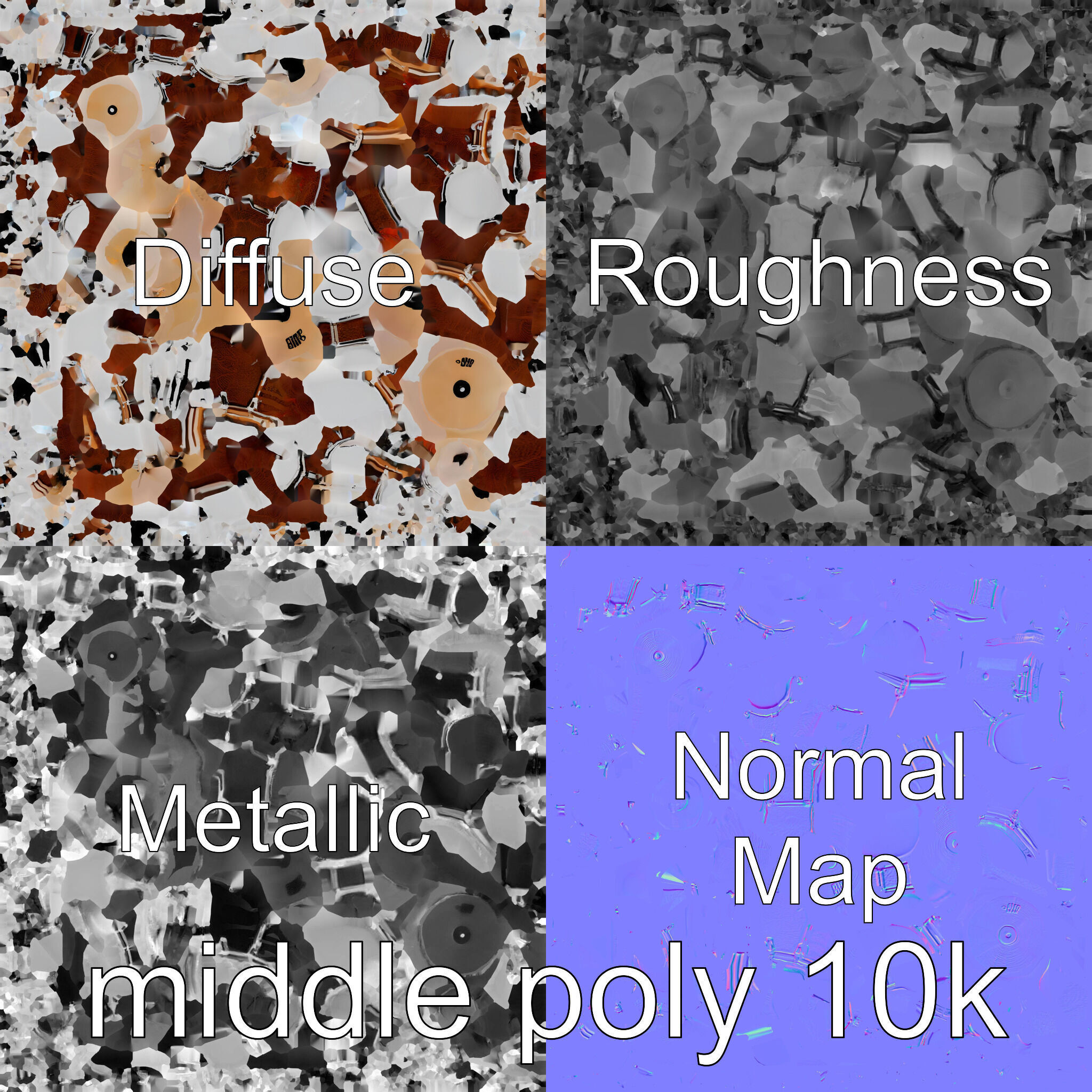 Dynamic Drum Kit Setup model pack Low-poly 3D model_33