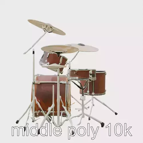 Dynamic Drum Kit Setup model pack Low-poly 3D model
