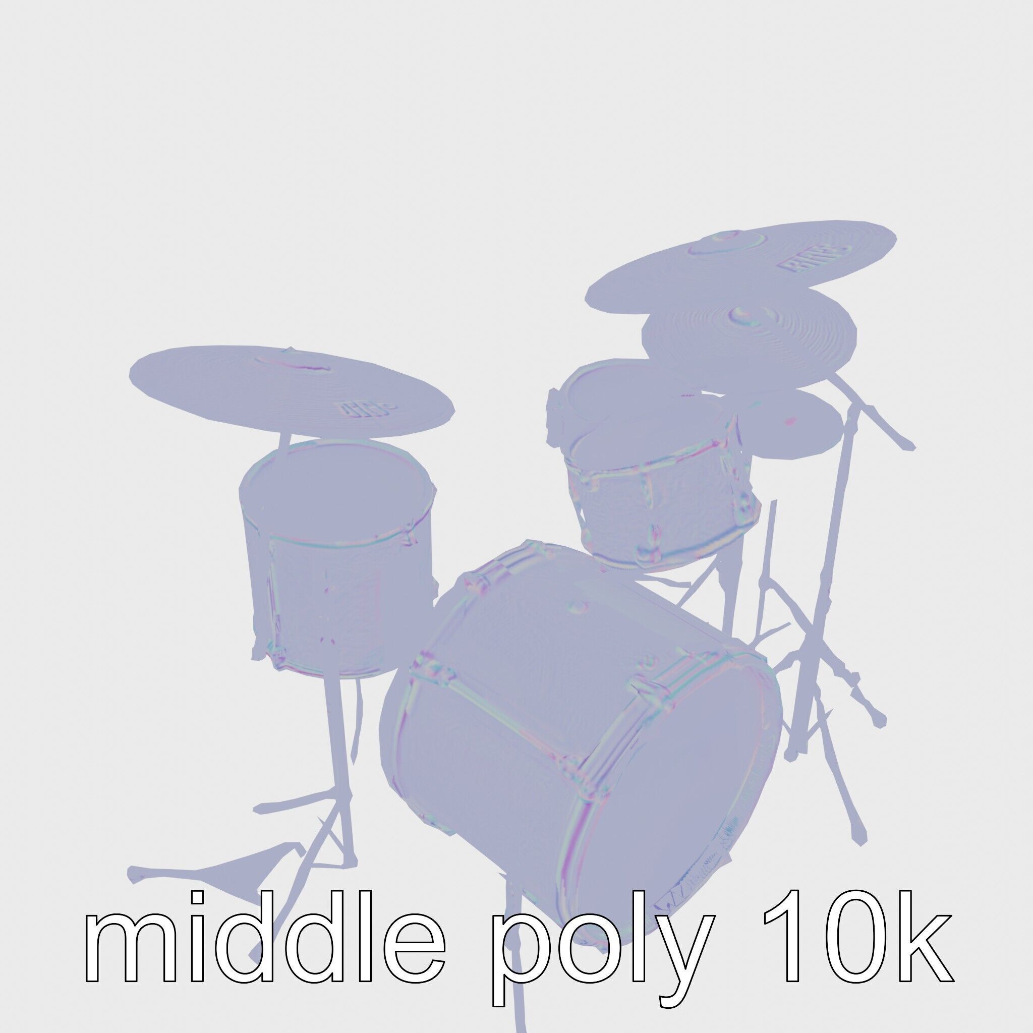 Dynamic Drum Kit Setup model pack Low-poly 3D model_29
