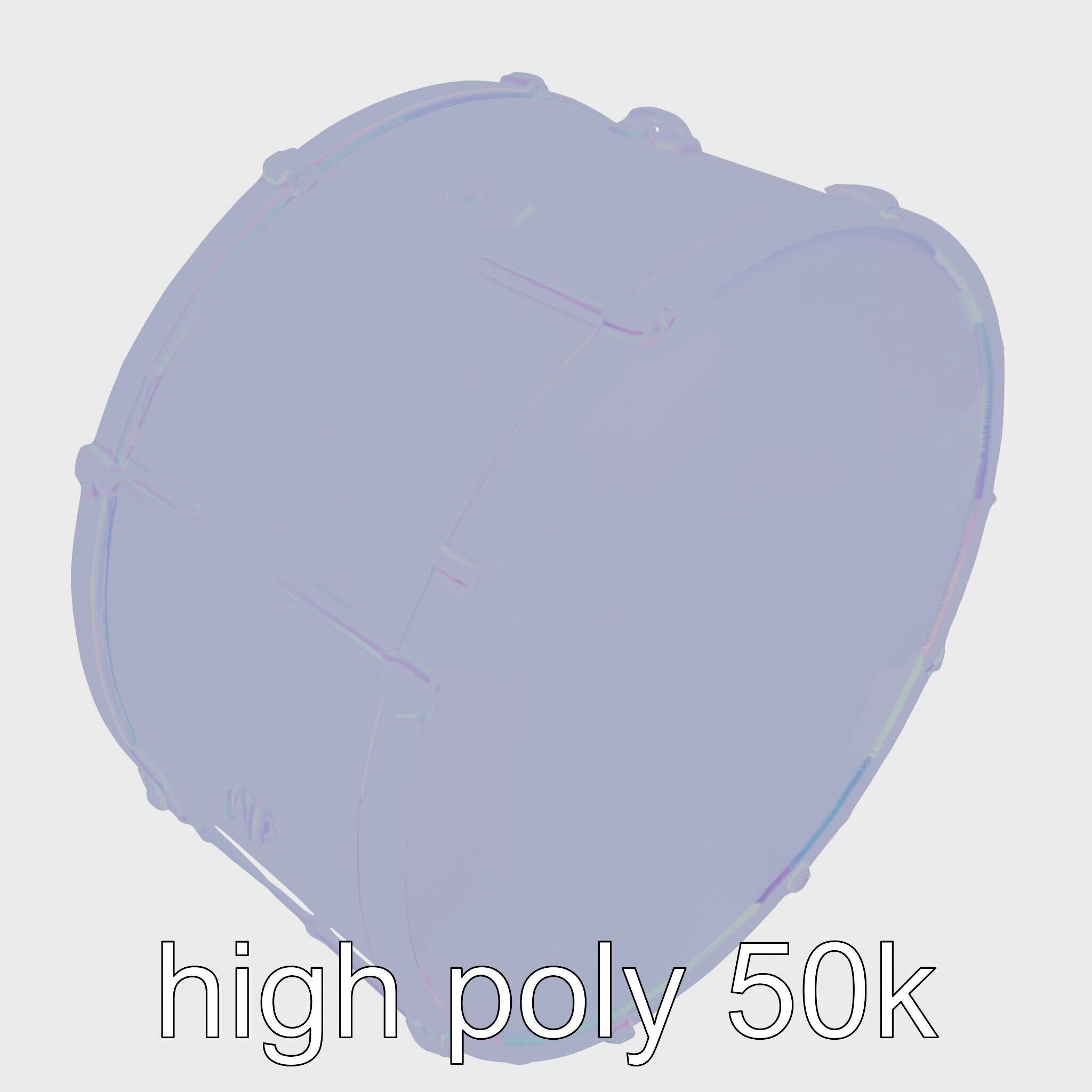 High-Quality Bass Drum with Pedal Attachment model pack Low-poly 3D model_14