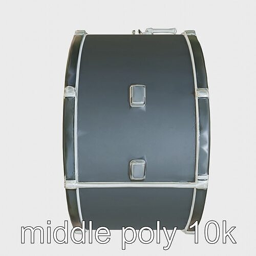 High-Quality Bass Drum with Pedal Attachment model pack Low-poly 3D model