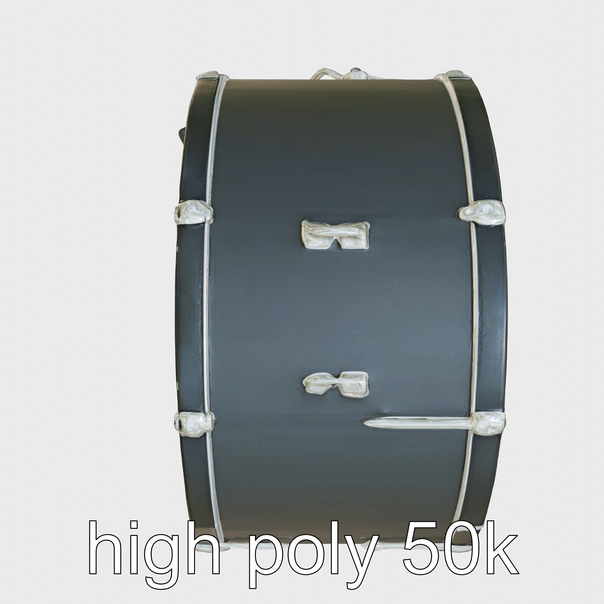 High-Quality Bass Drum with Pedal Attachment model pack Low-poly 3D model_11