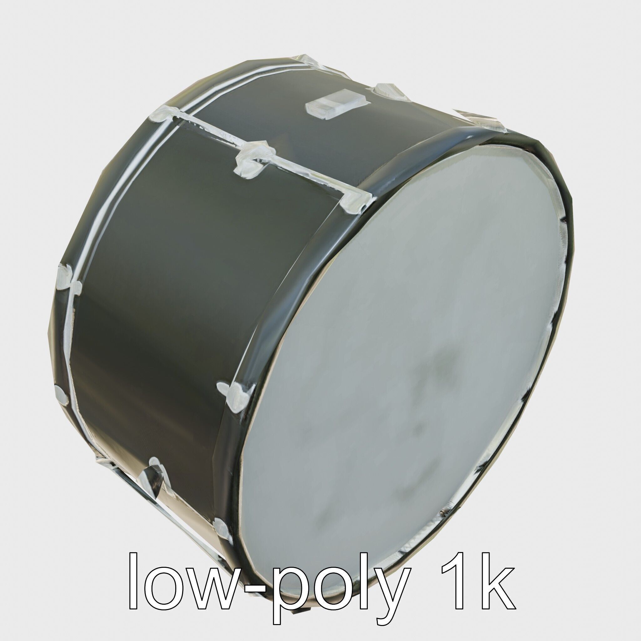 High-Quality Bass Drum with Pedal Attachment model pack Low-poly 3D model_13