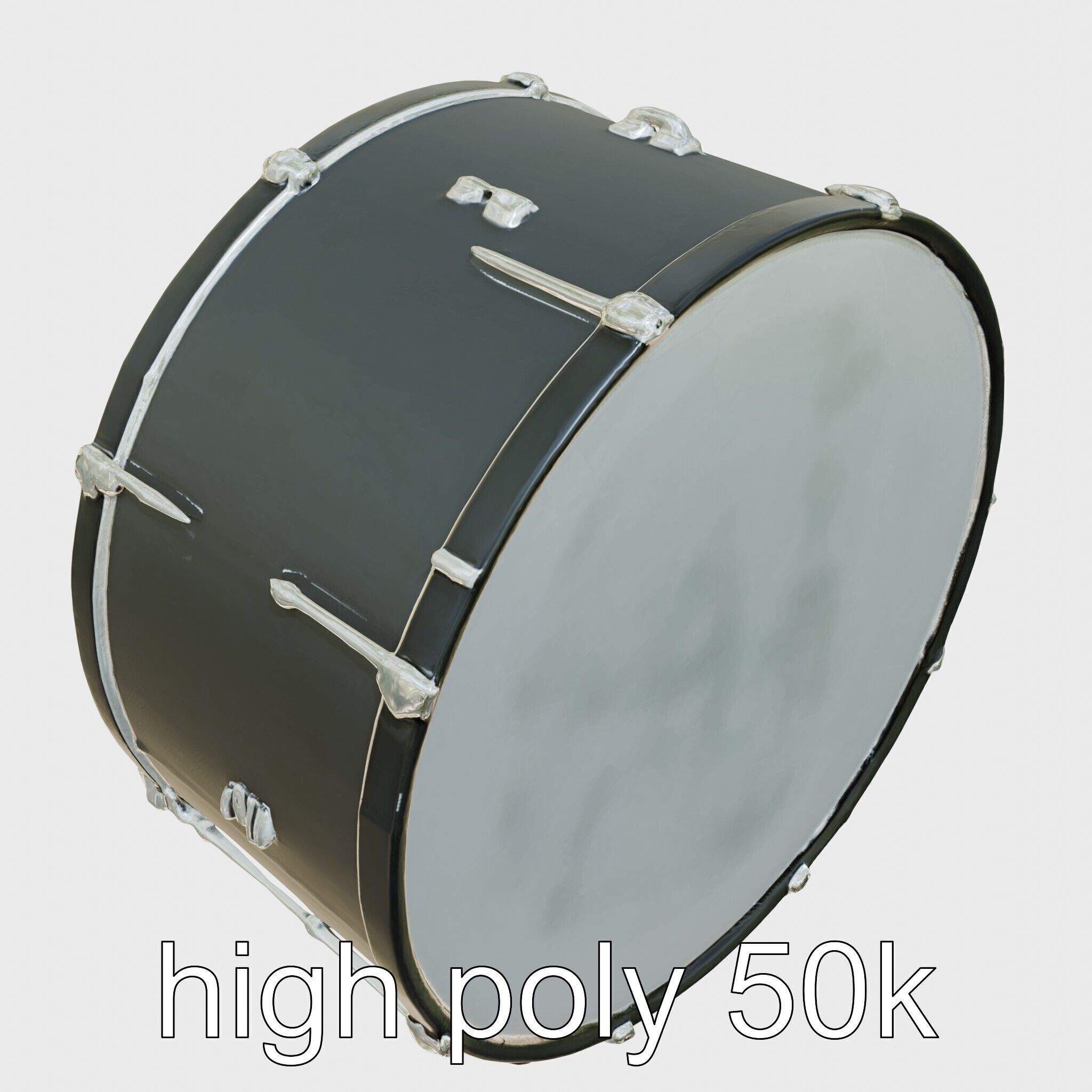 High-Quality Bass Drum with Pedal Attachment model pack Low-poly 3D model_24
