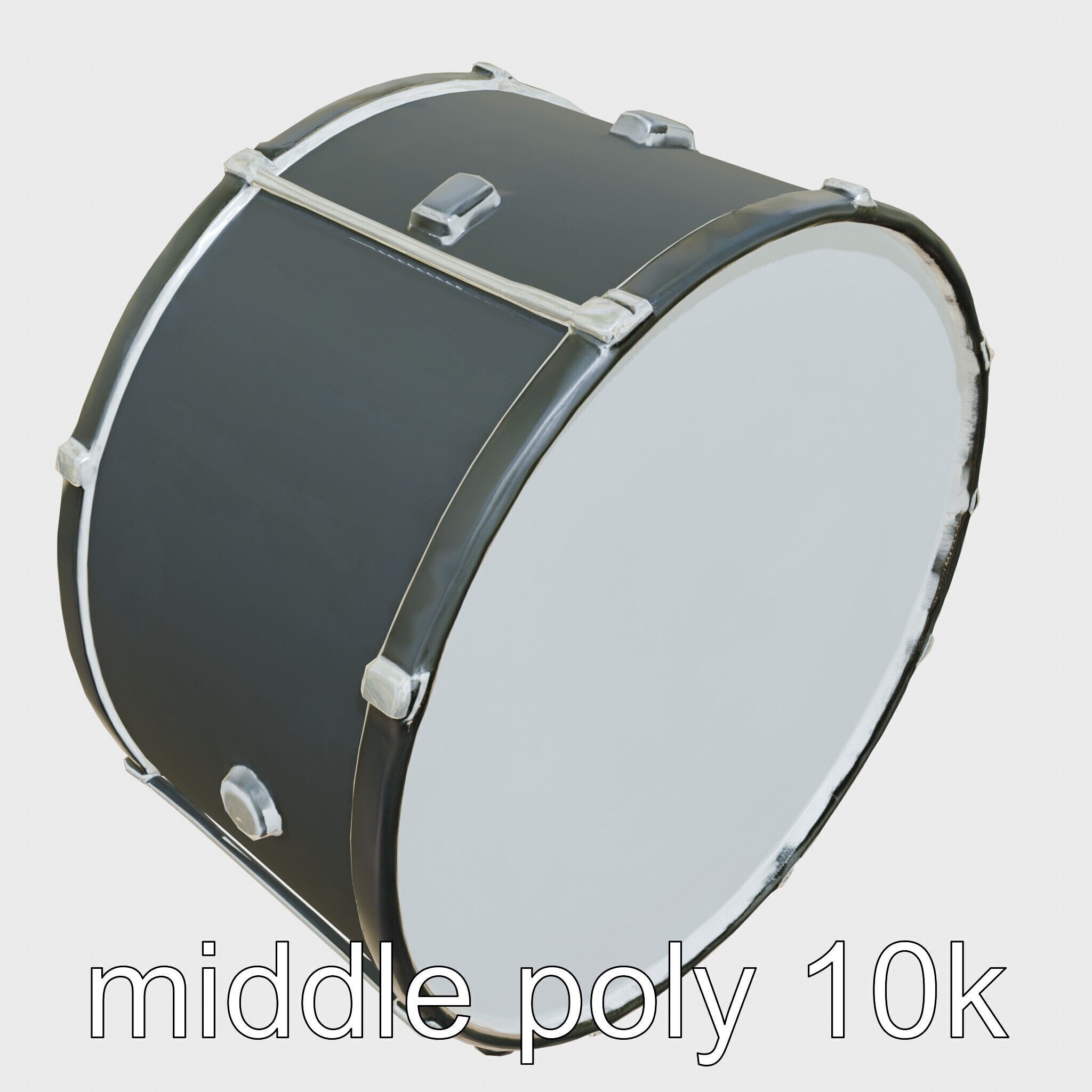 High-Quality Bass Drum with Pedal Attachment model pack Low-poly 3D model_20