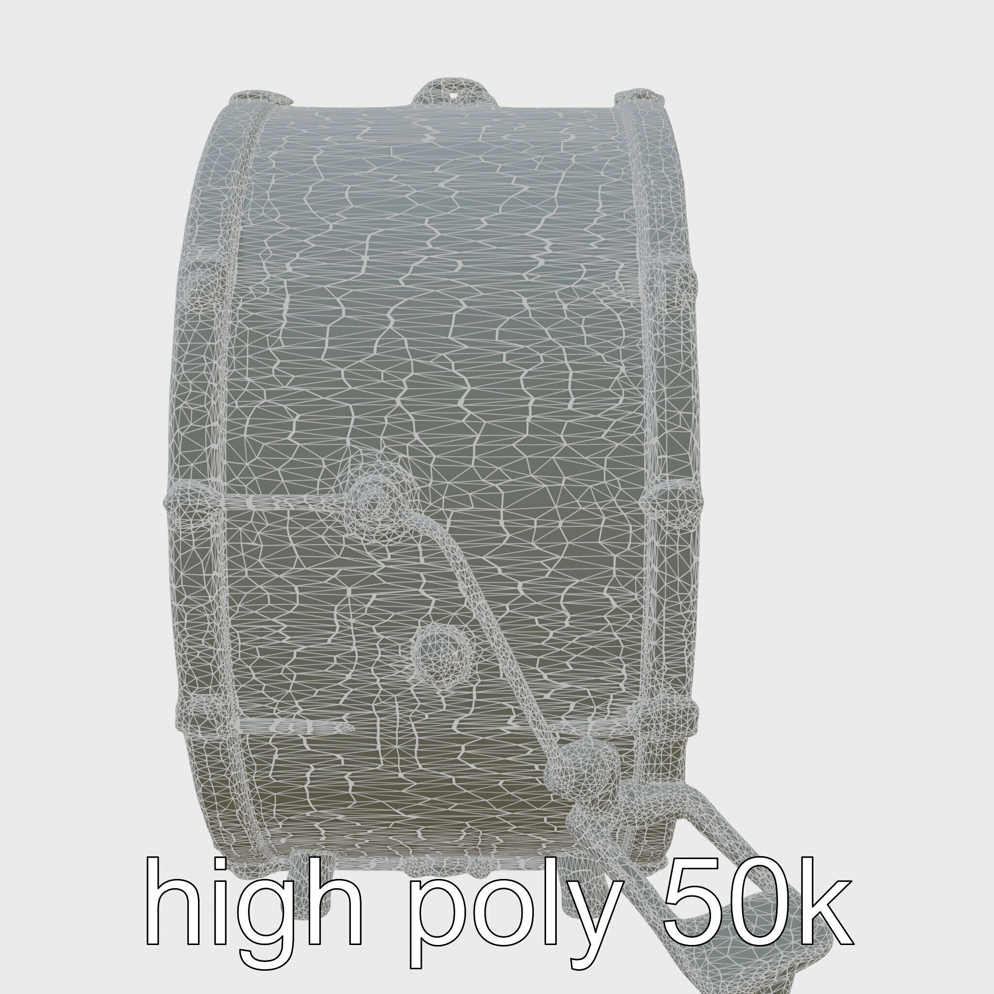 High-Quality Bass Drum with Pedal Attachment model pack Low-poly 3D model_22